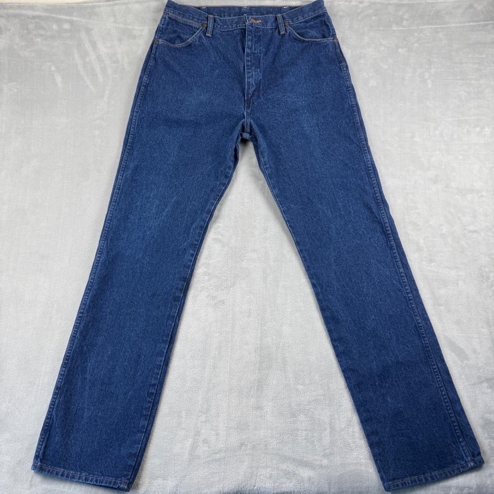 Wrangler 13MWZPW Cowboy Cut Jeans Mens 36x36 Indigo Straight Leg Y2K Made in USA